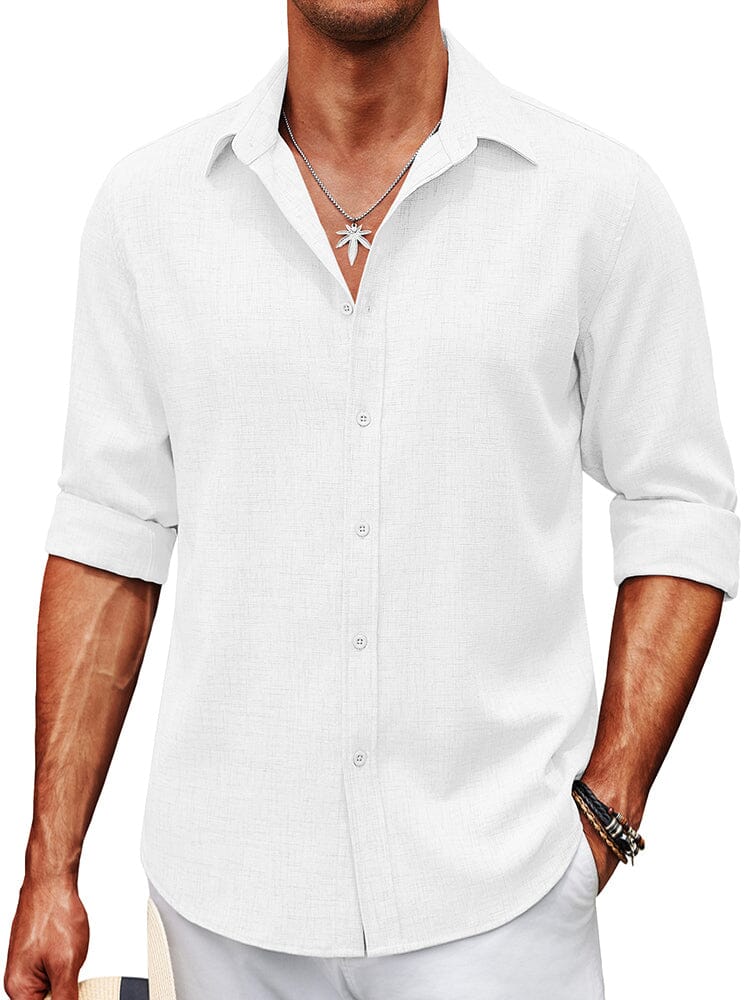 Soft Wrinkle Free Dress Shirts (US Only) Shirts coofandy White S 