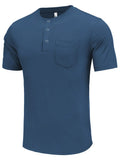 Simple Stretch Ribbed Henley Shirt (US Only) Shirts coofandy Blue S 