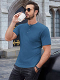 Simple Stretch Ribbed Henley Shirt (US Only) Shirts coofandy 