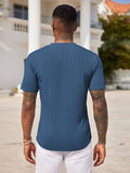 Simple Stretch Ribbed Henley Shirt (US Only) Shirts coofandy 