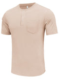 Simple Stretch Ribbed Henley Shirt (US Only) Shirts coofandy Khaki S 