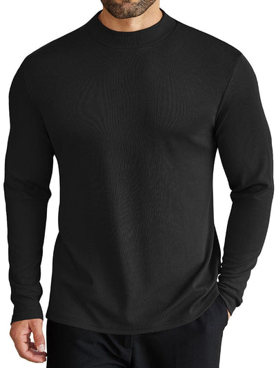 Lightweight Ribbed Pullover Sweater (US Only) Sweater coofandy Black S 