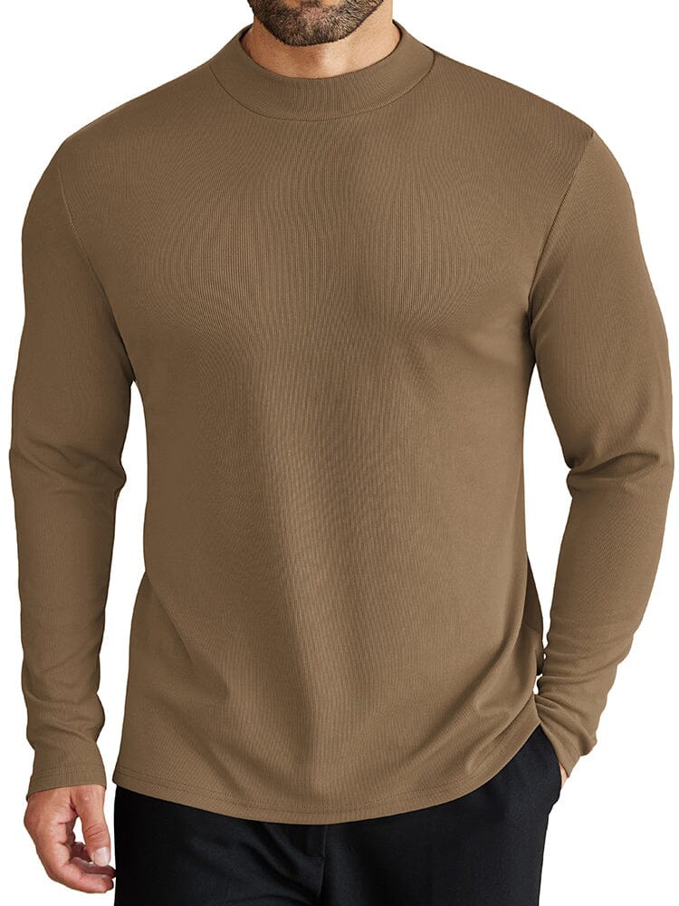 Lightweight Ribbed Pullover Sweater (US Only) Sweater coofandy Brown S 