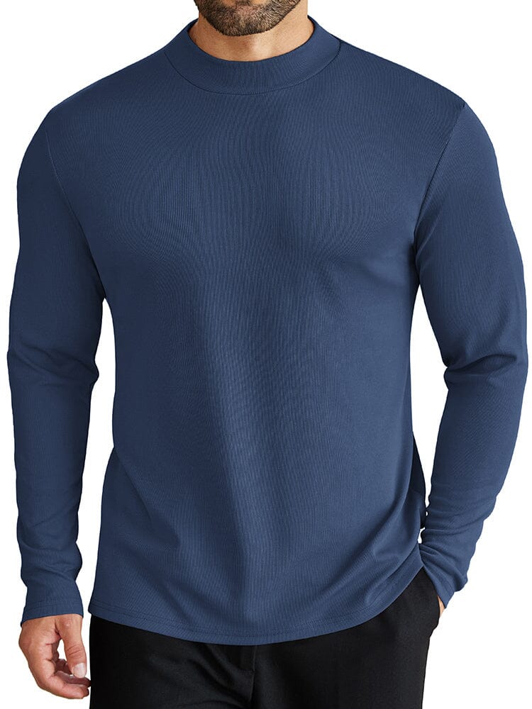 Lightweight Ribbed Pullover Sweater (US Only) Sweater coofandy Navy Blue S 