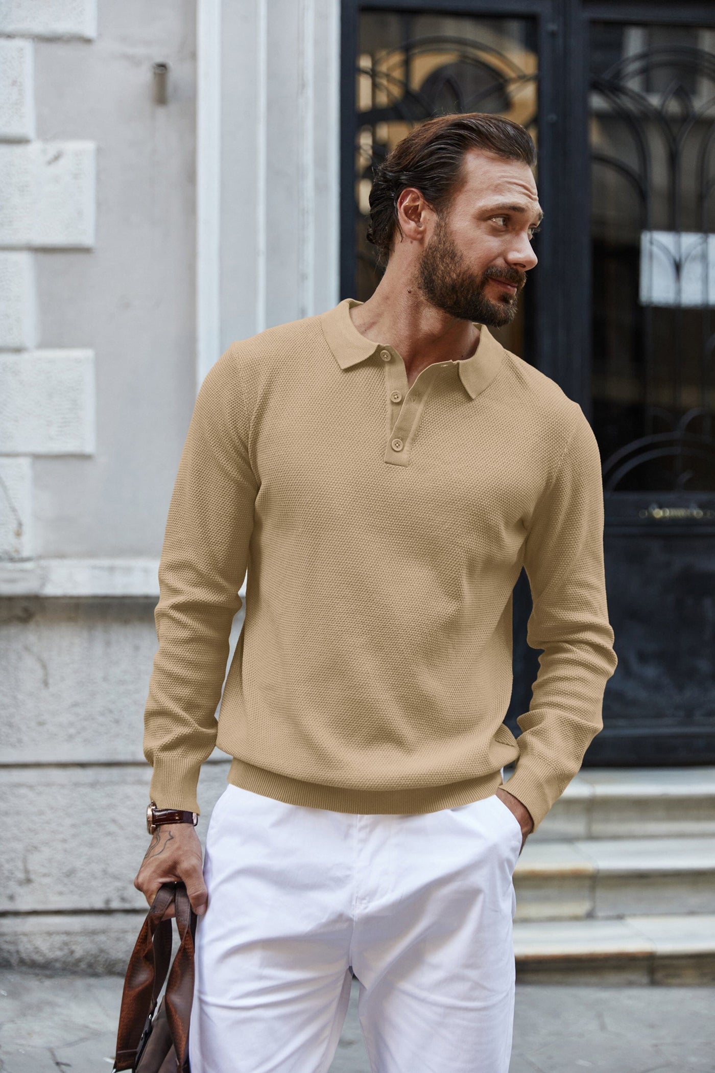 Casual Stretch Polo Sweater Shirt (US Only) Sweater coofandy 