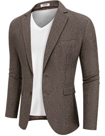 Casual Lightweight Suit Jacket (US Only) Suit Set coofandy Brown S 