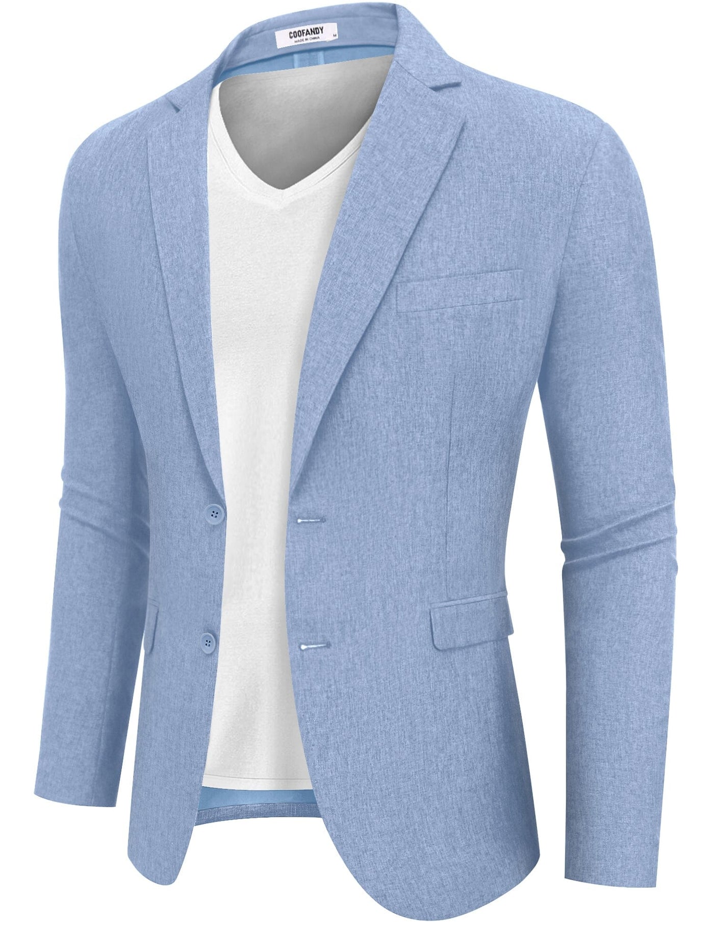 Casual Lightweight Suit Jacket (US Only) Suit Set coofandy Clear Blue S 