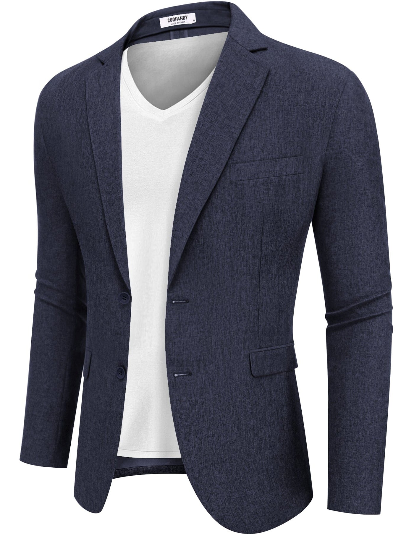 Casual Lightweight Suit Jacket (US Only) Suit Set coofandy Navy Blue S 