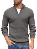 Timeless Stand Collar Knit Sweater (US Only) Sweater coofandy Dark Grey S 