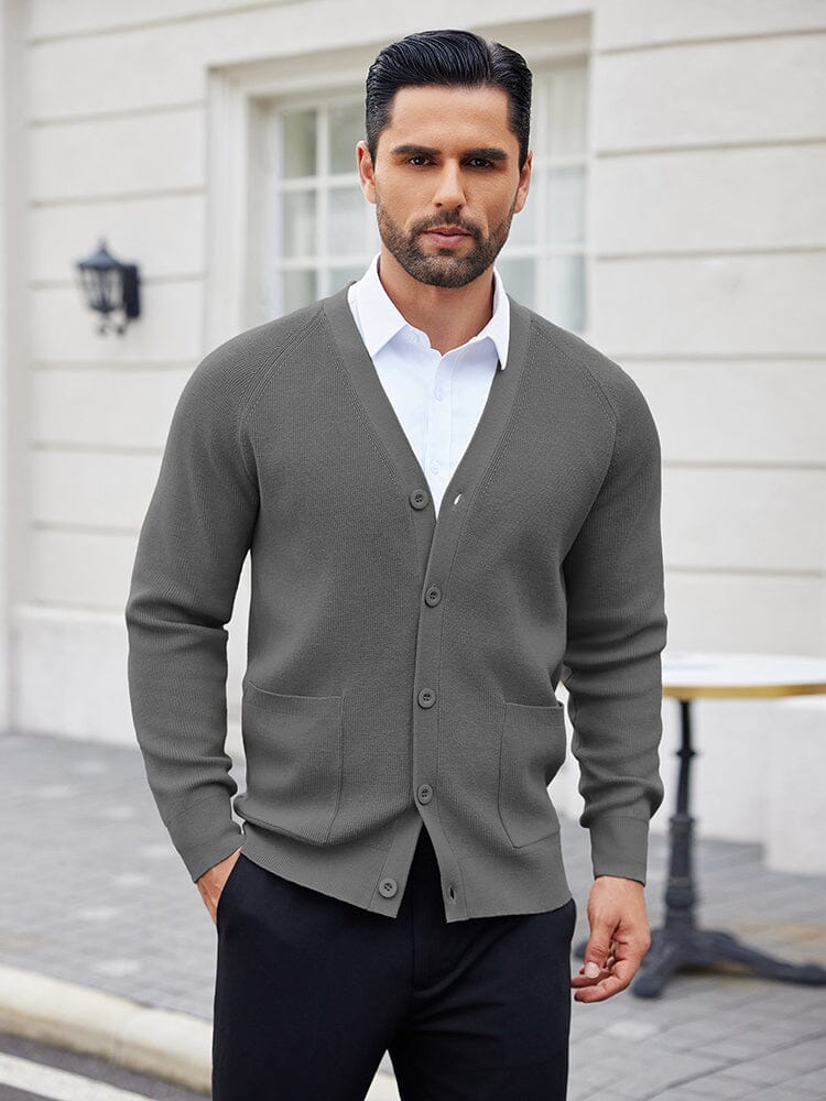 Soft Versatile Knit Cardigan (US Only) Dark Grey / L