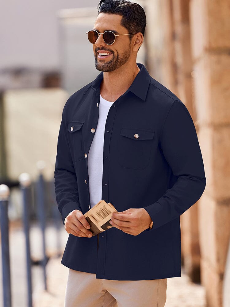 Casual Lightweight Shirt Jacket (US Only) Shirts coofandy 