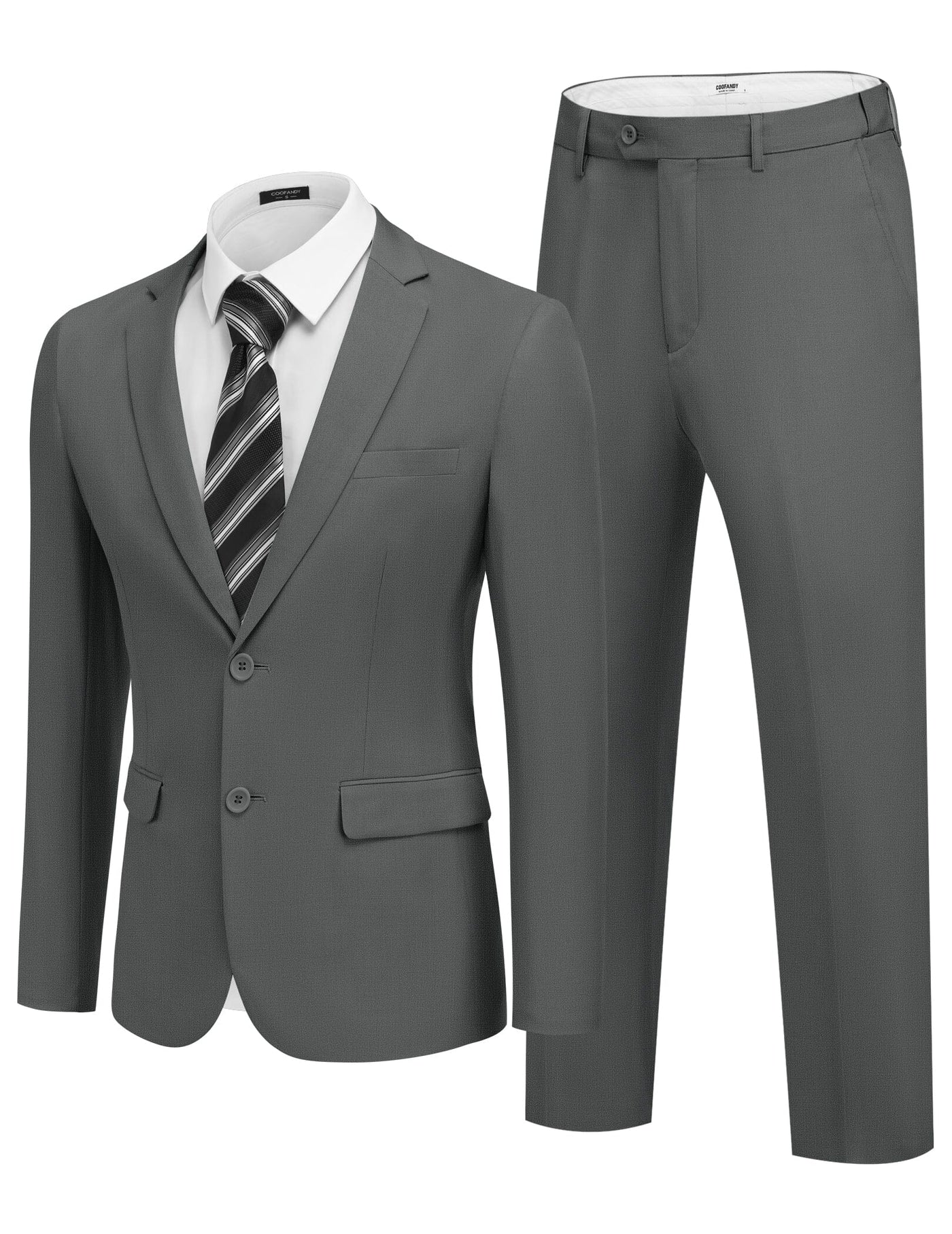 Casual Premium 2-Piece Suit Sets (US Only) Suit Set coofandy Dark Grey S 