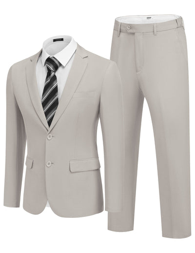 Casual Premium 2-Piece Suit Sets (US Only) Suit Set coofandy Light Grey S 