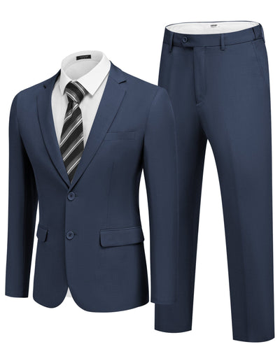 Casual Premium 2-Piece Suit Sets (US Only) Suit Set coofandy Navy Blue S 