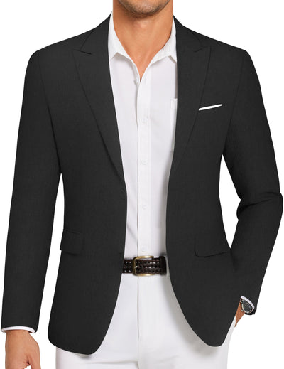 Lightweight Business Suit Jackets (US Only) Blazer coofandy Black S 