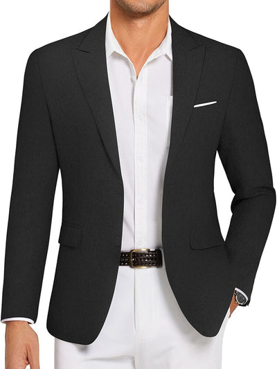 Lightweight Business Suit Jackets (US Only) Blazer coofandy Black S 