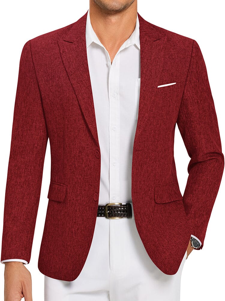 Lightweight Business Suit Jackets (US Only) Blazer coofandy Red S 