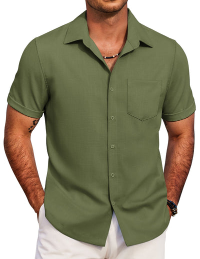 Casual Summer Beach Shirt (US Only) Shirts coofandy Army Green S 