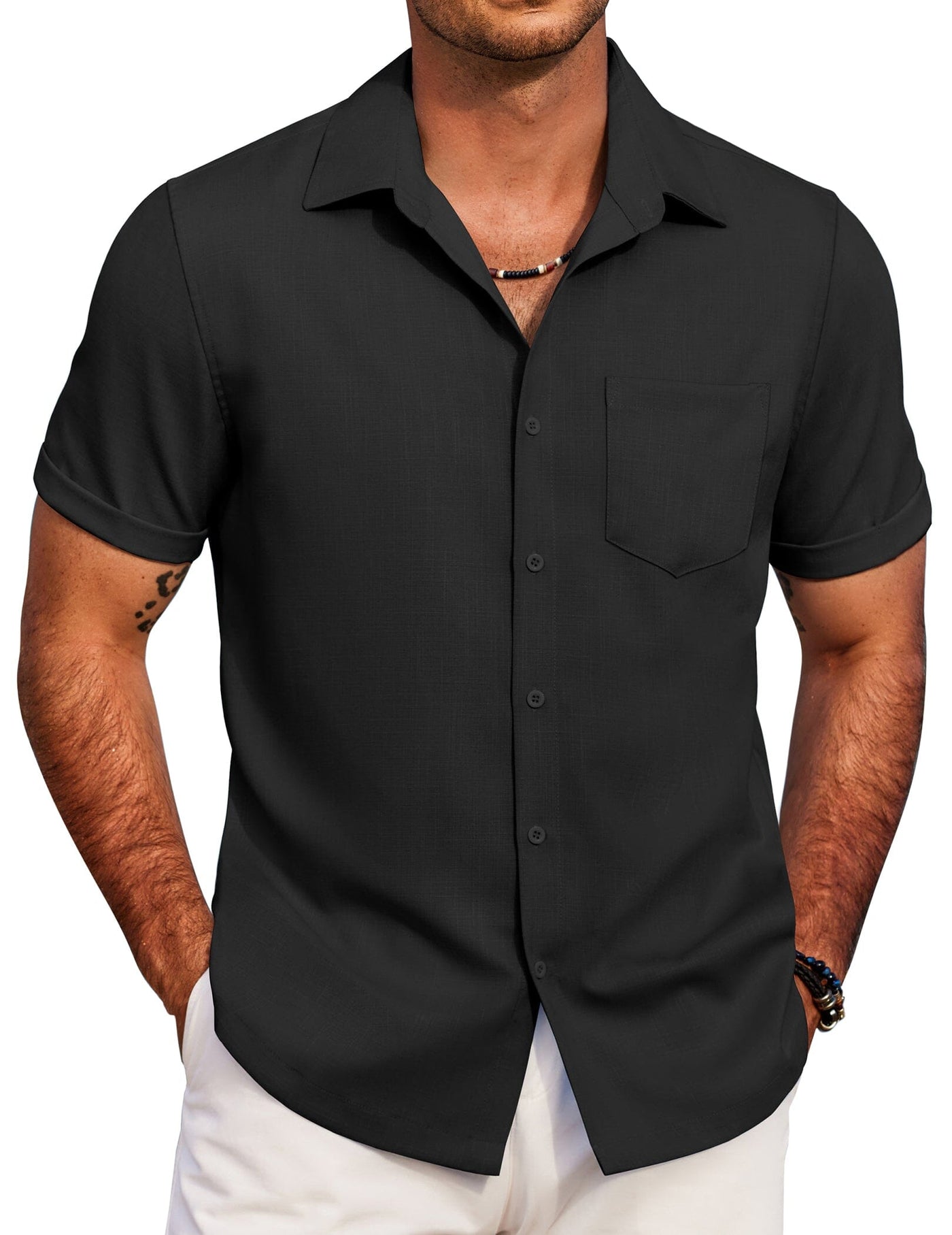 Casual Summer Beach Shirt (US Only) Shirts coofandy Black S 