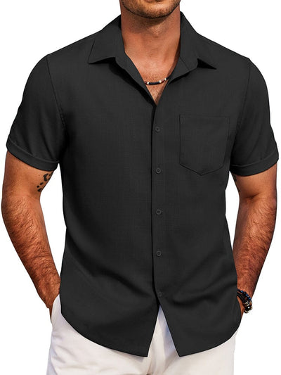 Casual Summer Beach Shirt (US Only) Shirts coofandy Black S 