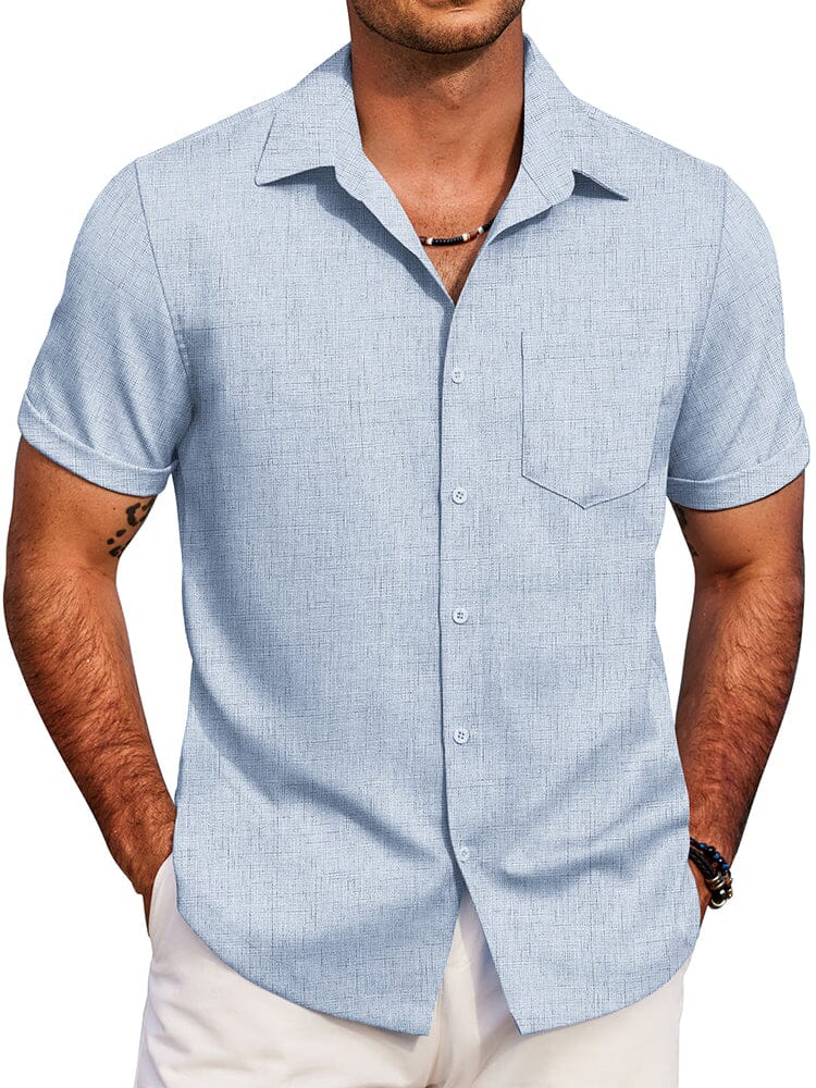 Casual Summer Beach Shirt (US Only) Shirts coofandy Clear Blue S 