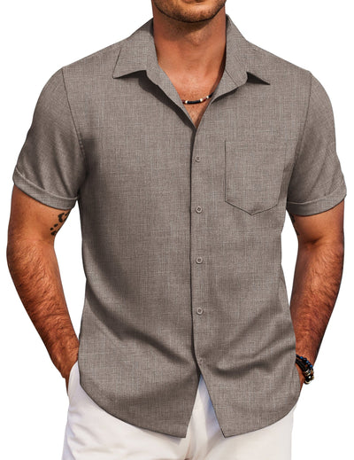 Casual Summer Beach Shirt (US Only) Shirts coofandy Brown S 