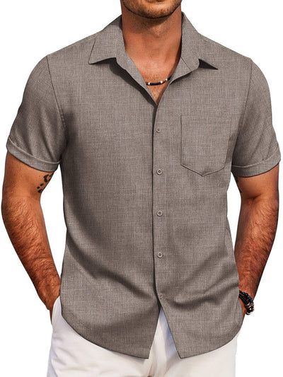 Casual Summer Beach Shirt (US Only) Shirts coofandy Brown S 