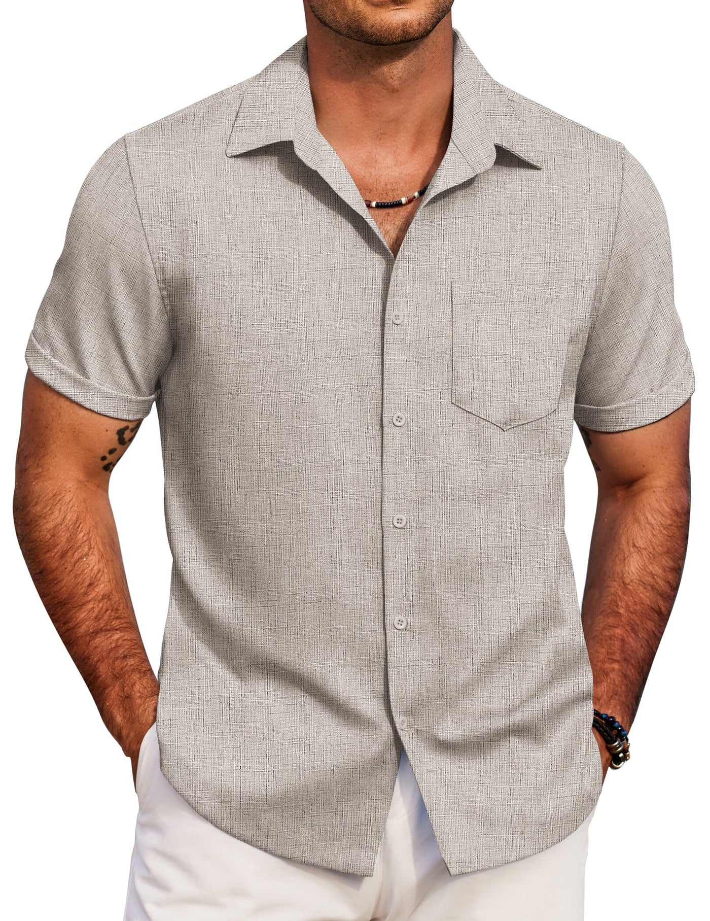 Casual Summer Beach Shirt (US Only) Shirts coofandy Stone S 