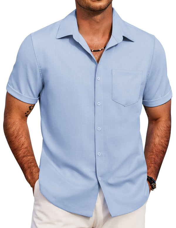 Casual Summer Beach Shirt (US Only) Shirts coofandy Blue S 