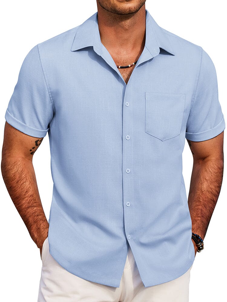 Casual Summer Beach Shirt (US Only) Shirts coofandy Blue S 