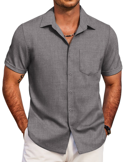 Casual Summer Beach Shirt (US Only) Shirts coofandy Dark Gray S 