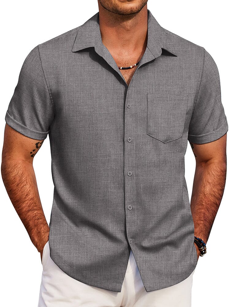 Casual Summer Beach Shirt (US Only) Shirts coofandy Dark Gray S 