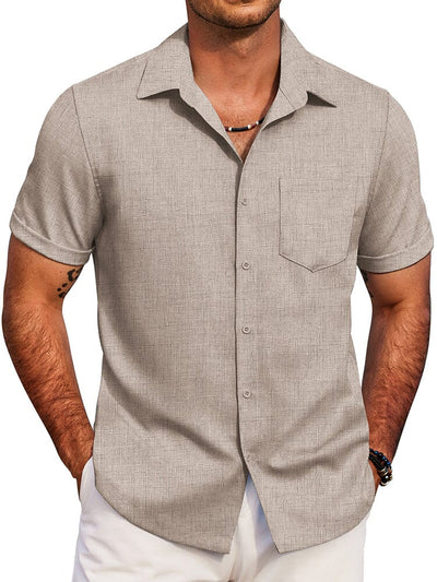 Casual Summer Beach Shirt (US Only) Shirts coofandy Khaki S 