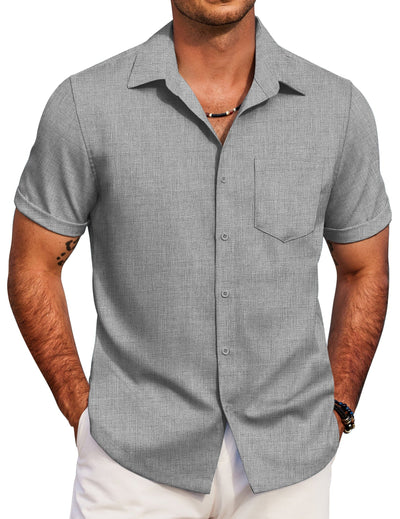 Casual Summer Beach Shirt (US Only) Shirts coofandy Light Gray S 