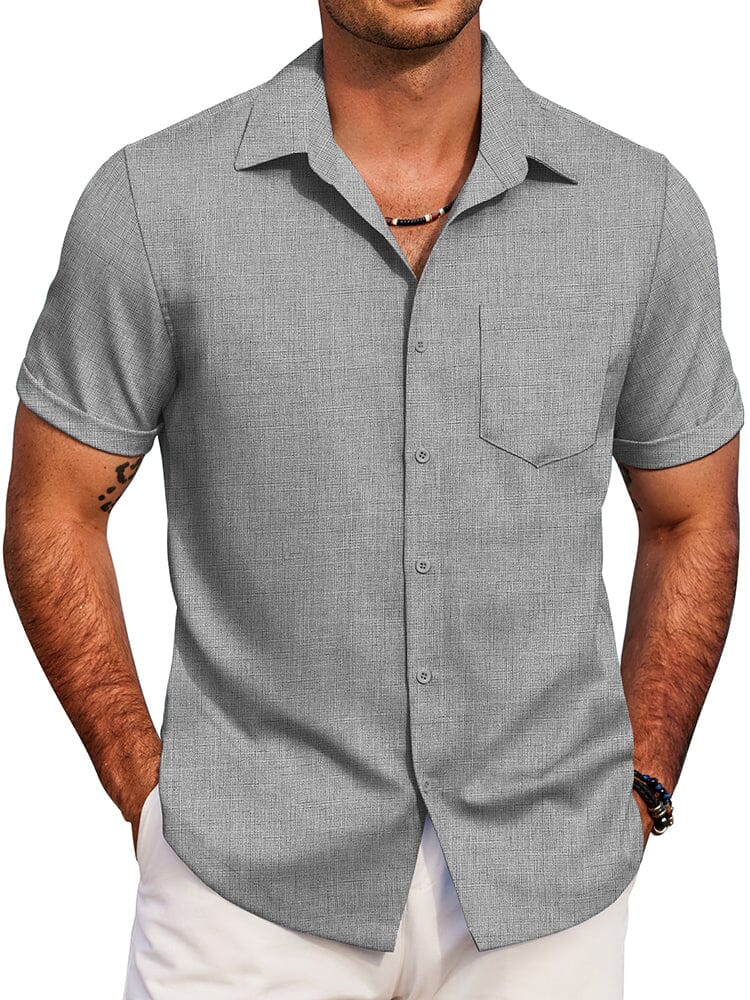 Casual Summer Beach Shirt (US Only) Shirts coofandy Light Gray S 