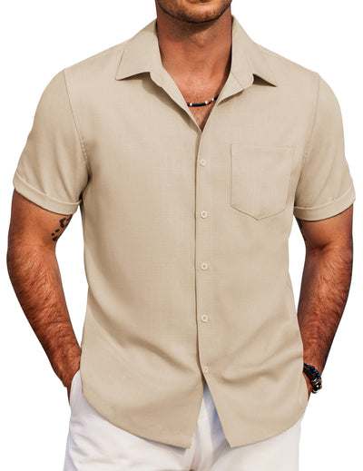 Casual Summer Beach Shirt (US Only) Shirts coofandy Beige S 