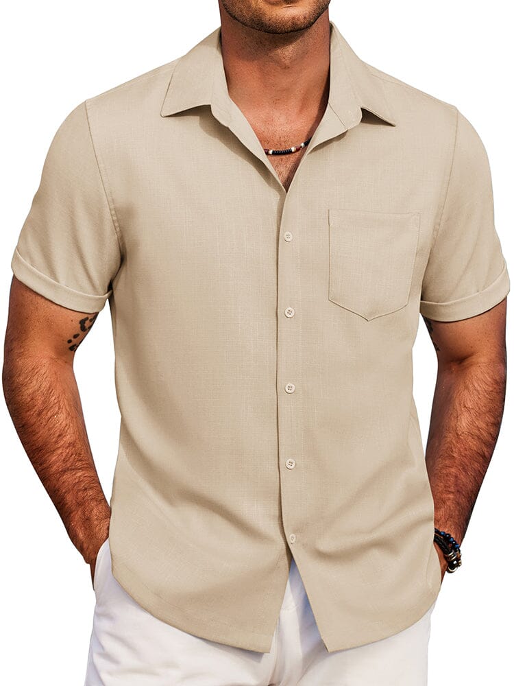 Casual Summer Beach Shirt (US Only) Shirts coofandy Beige S 