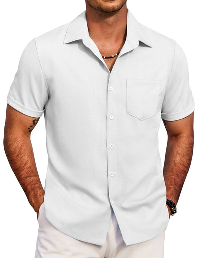 Casual Summer Beach Shirt (US Only) Shirts coofandy White S 