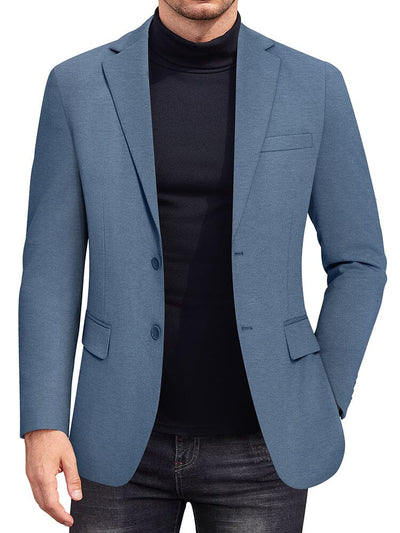 Casual Stretch Knit Blazer (US Only) Blazer coofandy Blue S 