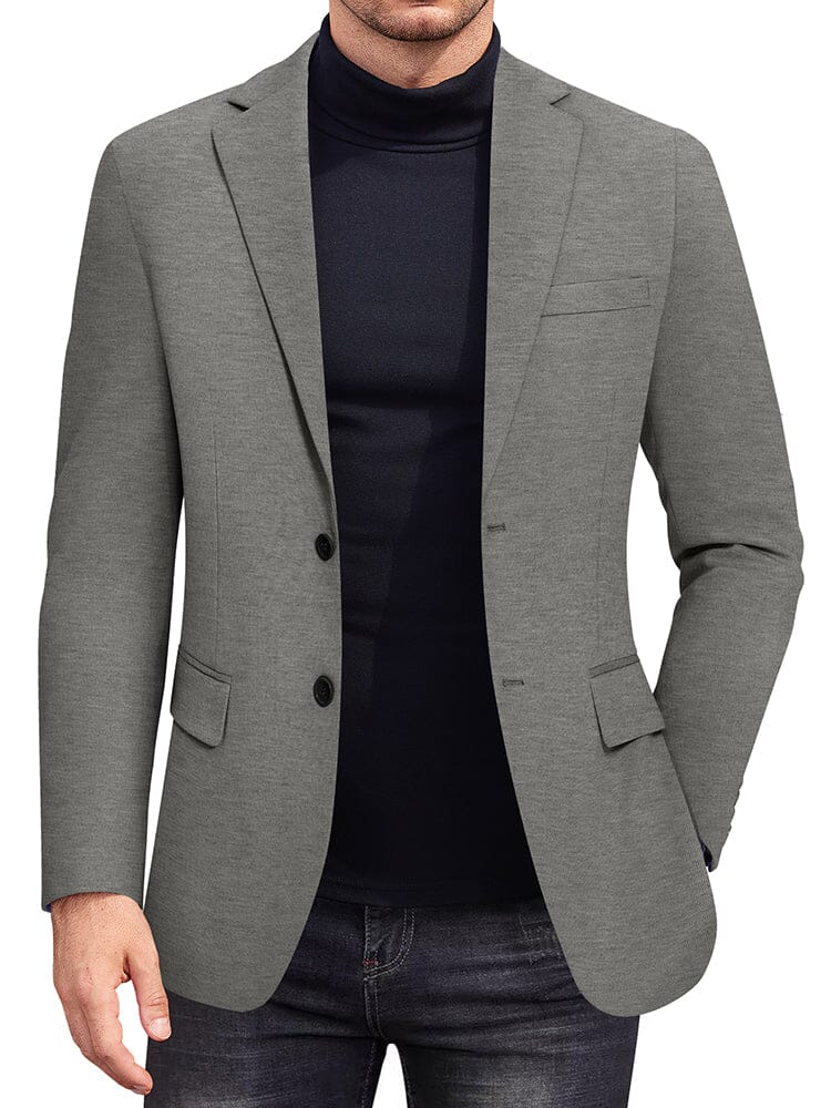 Casual Stretch Knit Blazer (US Only) Blazer coofandy Dark Grey S 