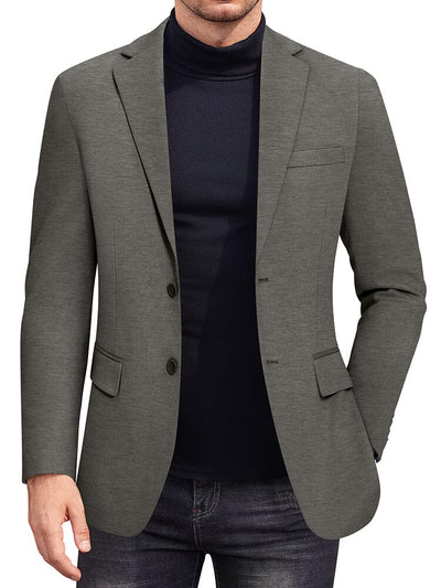 Casual Stretch Knit Blazer (US Only) Blazer coofandy Dark Heather Grey S 