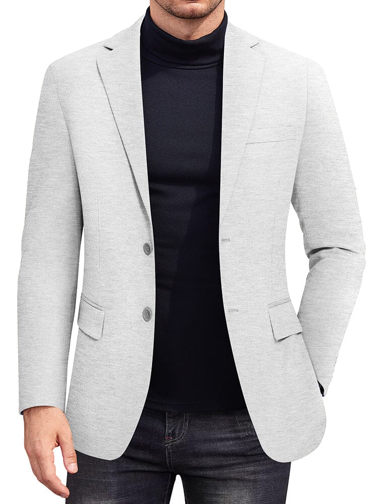 Casual Stretch Knit Blazer (US Only) Blazer coofandy Light Grey S 