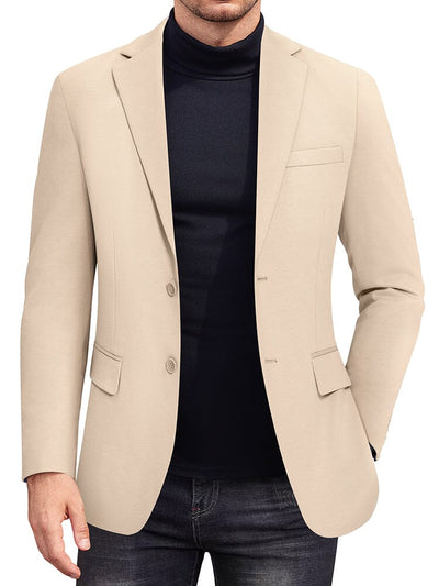 Casual Stretch Knit Blazer (US Only) Blazer coofandy Beige S 