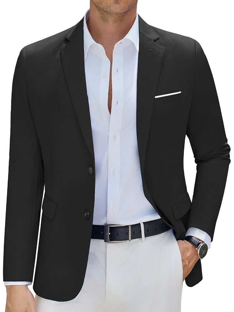 Slim Fit Business Casual Blazer (US Only) Blazer coofandy Black S 