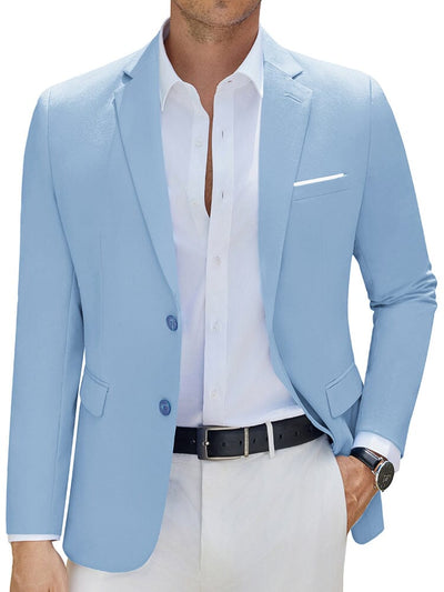 Slim Fit Business Casual Blazer (US Only) Blazer coofandy Clear Blue S 