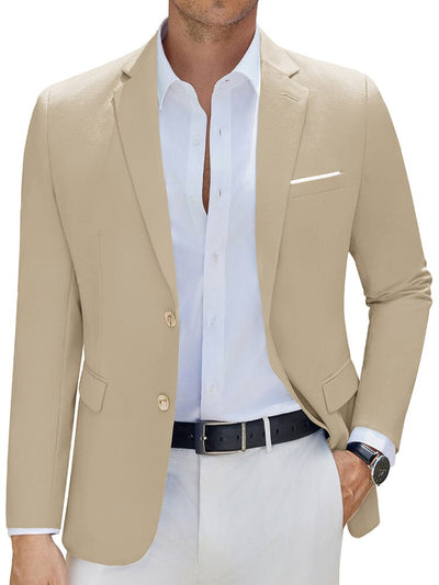 Slim Fit Business Casual Blazer (US Only) Blazer coofandy Khaki S 