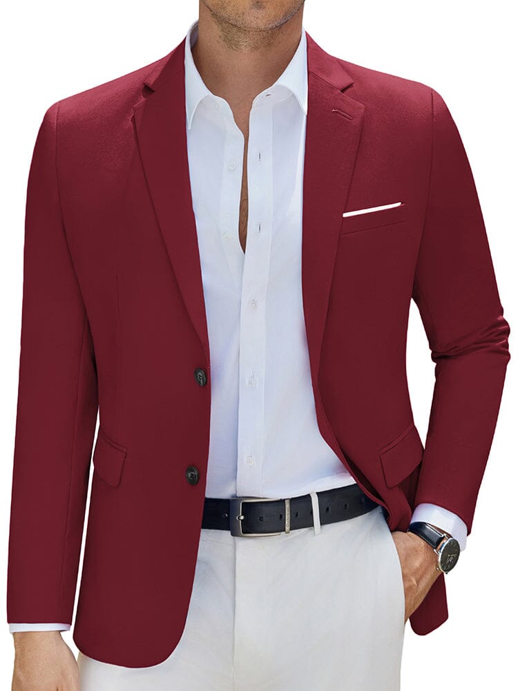 Slim Fit Business Casual Blazer (US Only) Blazer coofandy Red S 