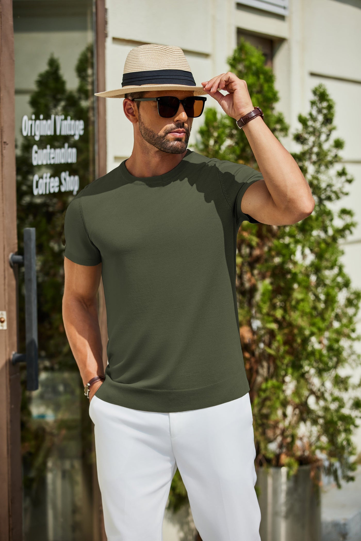 Casual Basic Knit T-Shirt (US Only) Shirts coofandy 