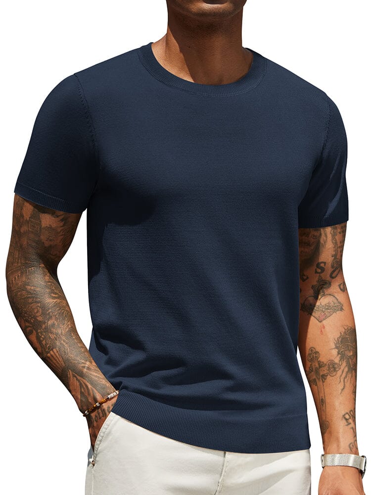 Casual Basic Knit T-Shirt (US Only) Shirts coofandy 