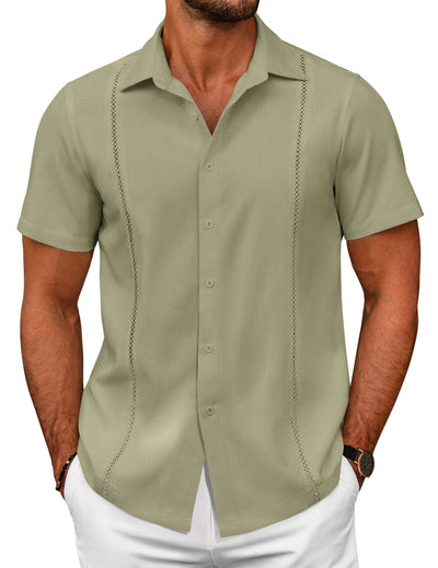 Summer Cuban Guayabera Shirt (US Only) Shirts coofandy Army Green S 